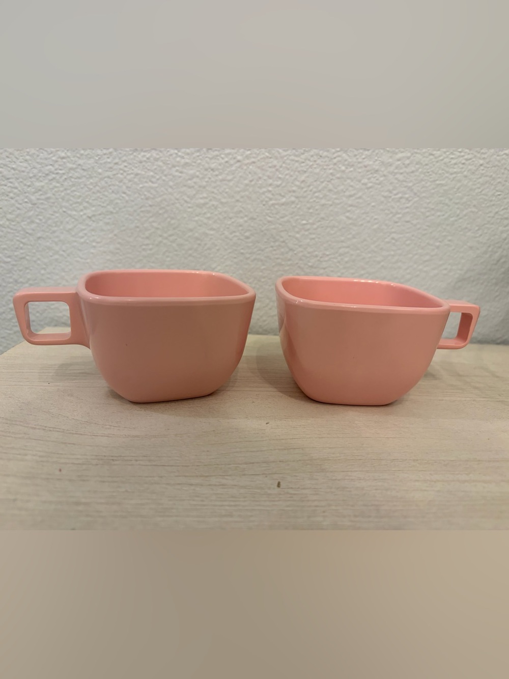 Vintage Melamine Square Retro Cups